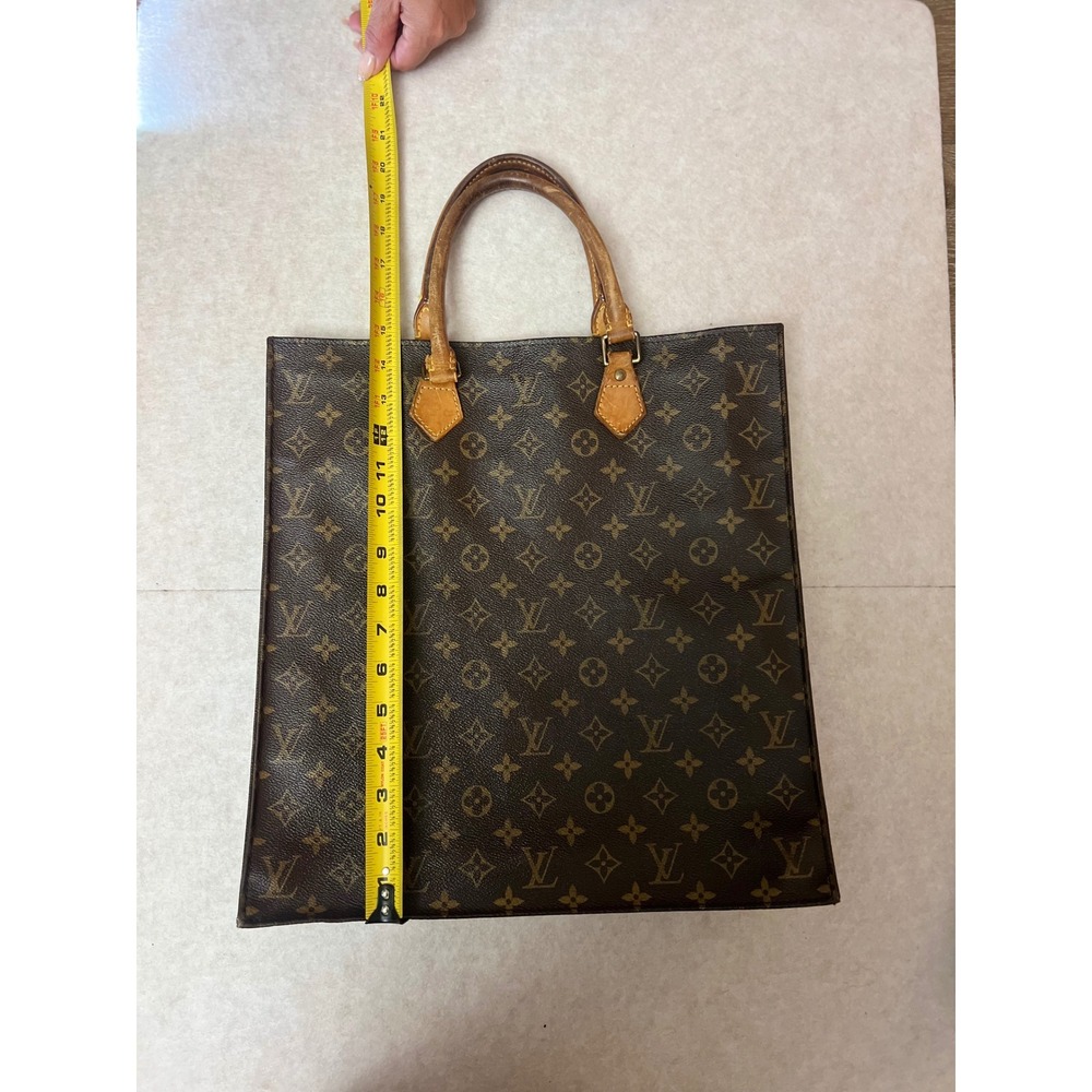 Louis Vuitton Sac Plat Monogram Canvas Tote Bag Brown MI0074 Vintage Shopper - Picture 5 of 10